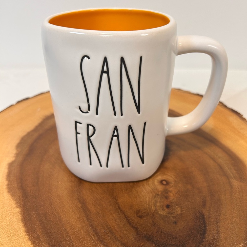 Rae Dunn San Francisco Golden Gate Bridge Coffee Mug White Black 16 ounces
